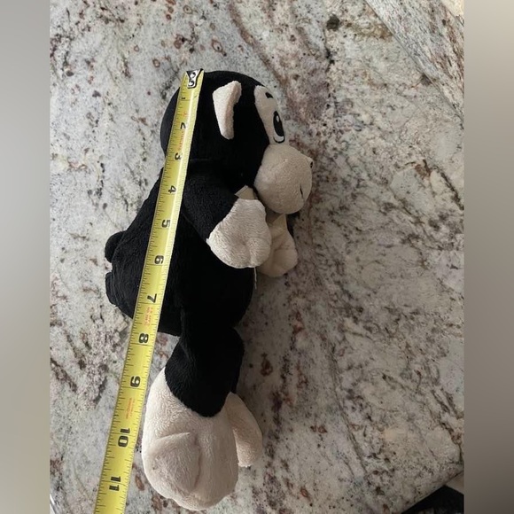 Anico Black Monkey Kids Plush Stuffed Animal Soft Toy Beige Bow Used - Picture 6 of 8